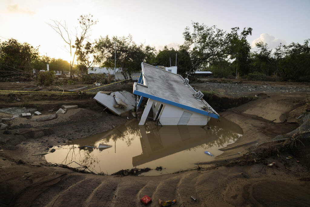Puerto Rico Tropical Weather View of a house that was washed away by Hurricane Fiona at Villa Esperanza in Salinas, Puerto Rico, Wednesday, September 21, 2022. (AP Photo/Alejandro Granadillo)