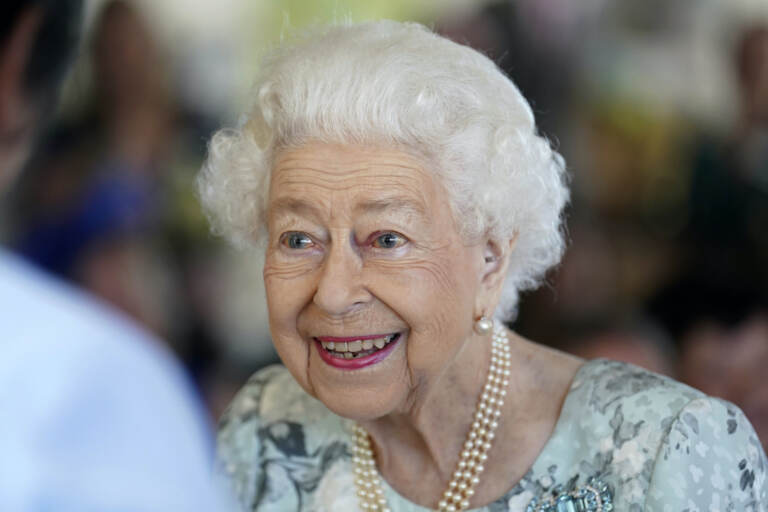 A close-up of Britain's Queen Elizabeth II