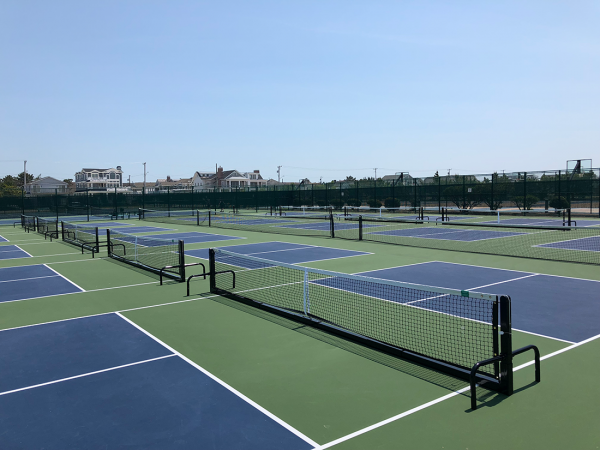 Avalon Pickleball courts A view of pickleball courts on a sunny day.