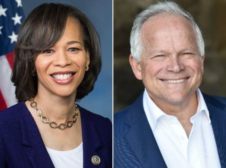 U.S. Rep. Lisa Blunt Rochester (left.) and Republican challenger Lee Murphy.