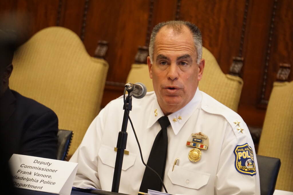 ammo5 Deputy Chief Vanore provides updates on the arrest of the alleged Roxborough High School shooter. (Sam Searles/WHYY)