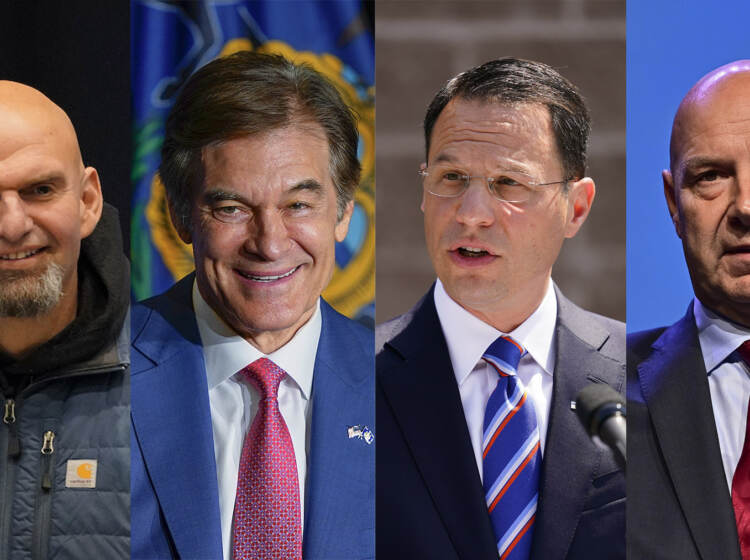 L to R: Senate candidates John Fetterman (Democrat) and Mehmet Oz (Republican); Gubernatorial candidates Josh Shapiro (Democrat) and Doug Mastriano (Republican) AP PHOTO
