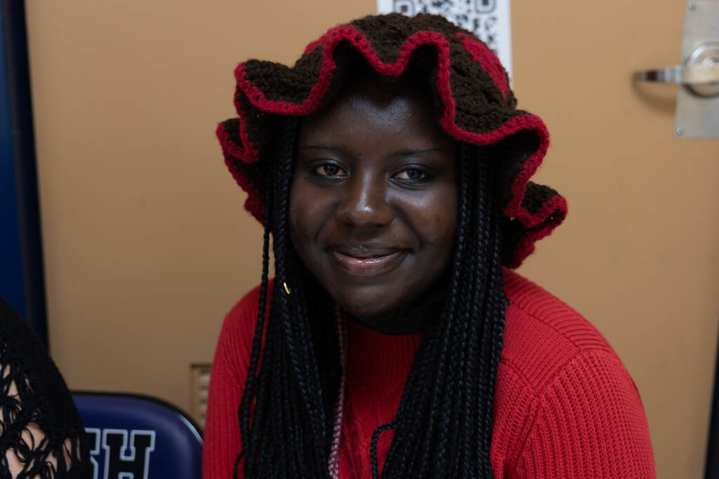 10 20 2022 k paynter nuri benson student voter registration benjamin rush high school A portrait of Nuri Benson