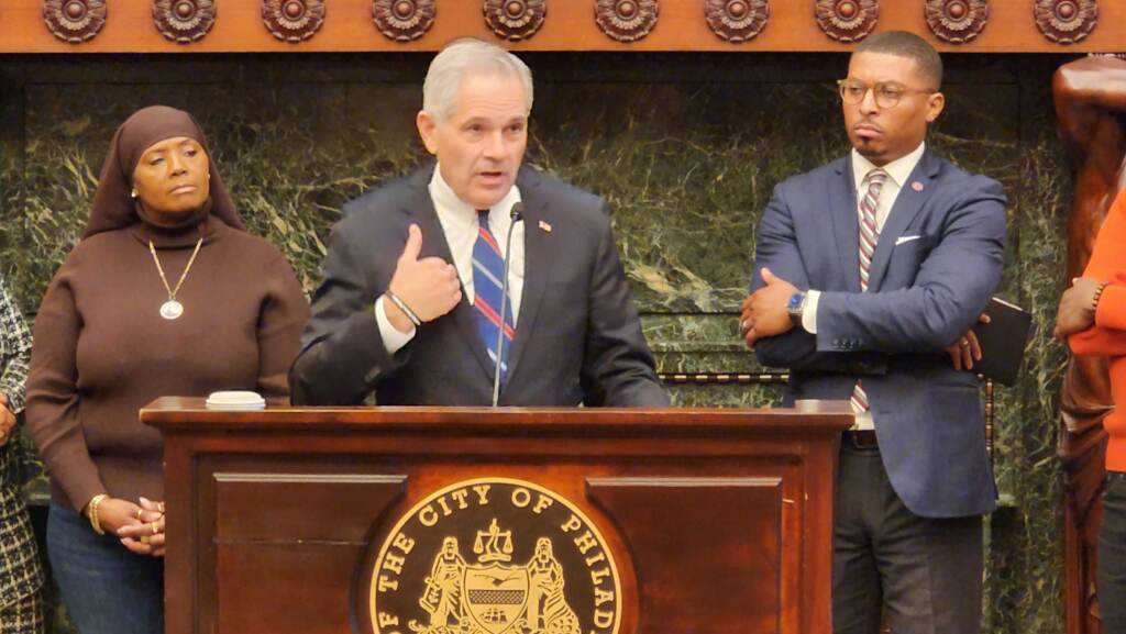 20221121_151909 Philadelphia District Attorney Larry Krasner says he will have his say about the articles of impeachment. (Tom MacDonald/WHYY)