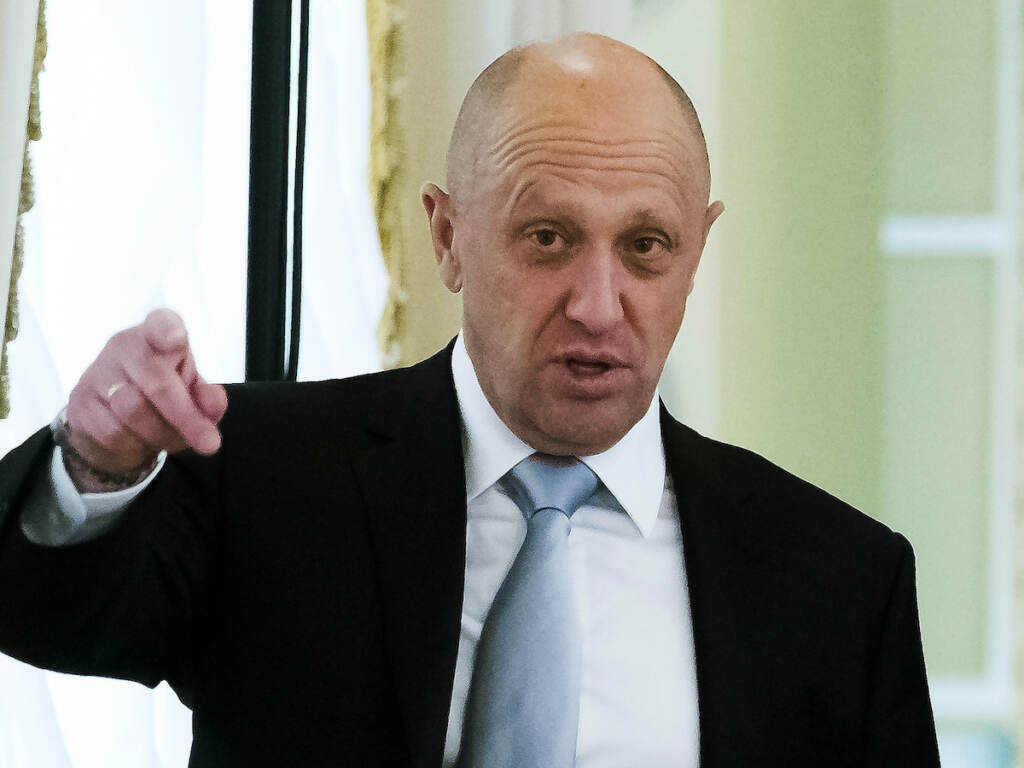 Yevgeny Prigozhin File photo: businessman Yevgeny Prigozhin gestures on the sidelines of a summit meeting between Russian President Vladimir Putin and Turkish President Recep Tayyip Erdogan at the Konstantin palace outside St. Petersburg, Russia, on Tuesday, Aug. 9, 2016. (AP Photo/Alexander Zemlianichenko, File)