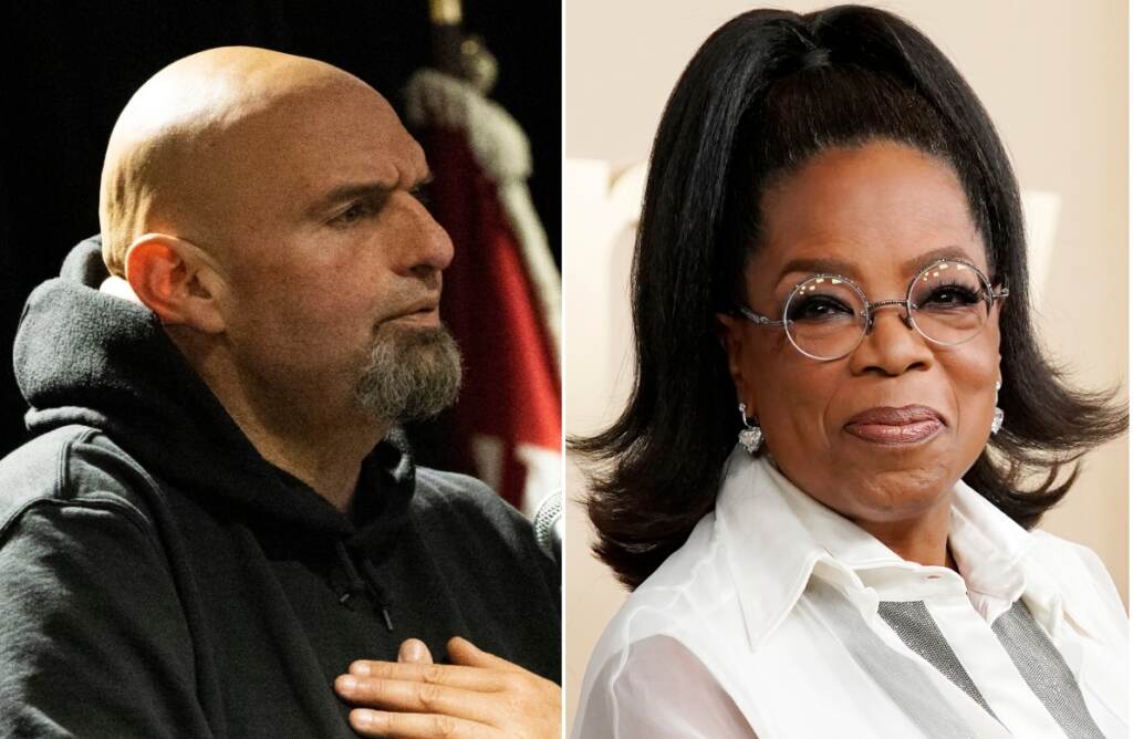 Fetterman oprah two box 2 (1) Pennsylvania Lt. Gov. John Fetterman (left) and Oprah Winfrey (AP Photo/Ryan Collerd and Chris Pizzello)