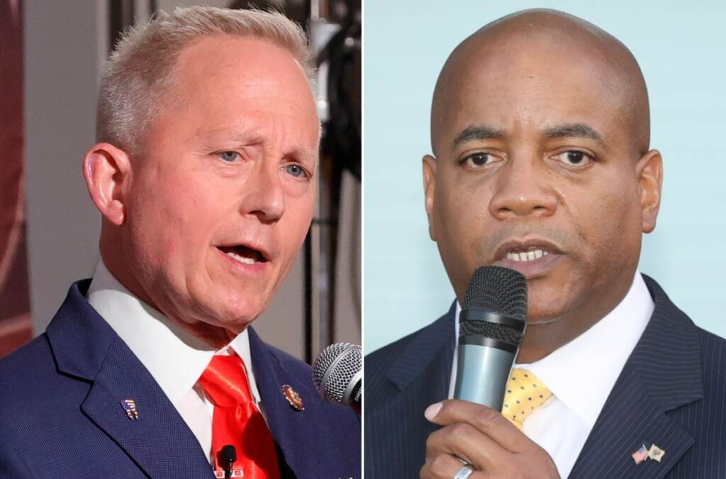Van Drew Alexander two box 2 rev Republican Rep. Jeff Van Drew (left) and Democrtic challenger Tim Alexander. (Edward Lea/The Press of Atlantic City via AP, Pool, and Tim Alexander for Congress/Facebook)