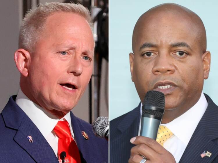 Republican Rep. Jeff Van Drew (left) and Democrtic challenger Tim Alexander. (Edward Lea/The Press of Atlantic City via AP, Pool, and Tim Alexander for Congress/Facebook)