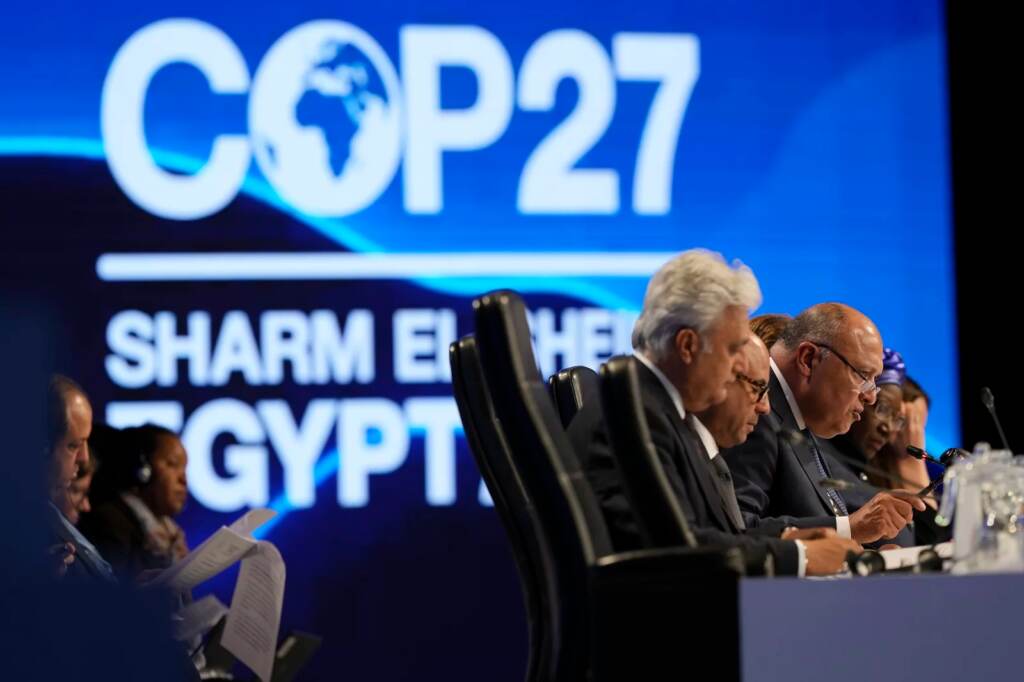 ap22324152100087_custom-9ffe893d8d6f866d9c09fdf7a231bf598badc0f4-s1600-c85 The COP27 summit went late into overtime, with Sameh Shoukry, president of the climate summit, speaking during a closing session on Sunday. (Peter Dejong/AP)