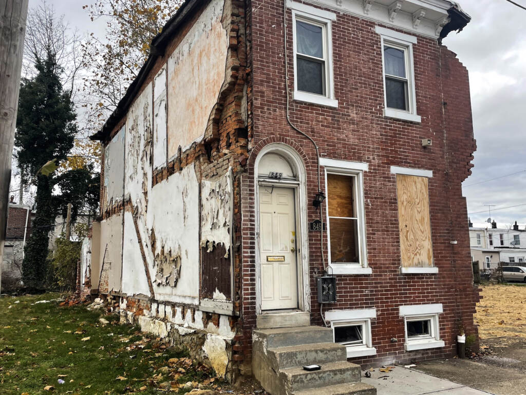 An abandoned structure is seen in Wilmington's East Side.