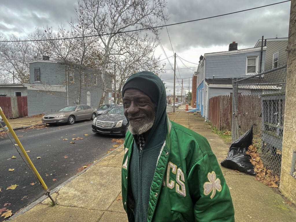 Elmer Bivens is seen on a sidewalk on Wilmington's East Side