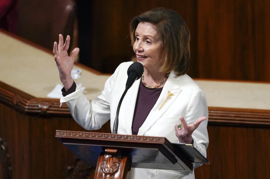 Nancy Pelosi House Speaker Nancy Pelosi of Calif., speaks on the House floor at the Capitol in Washington Thursday, Nov. 17, 2022. (AP Photo/Carolyn Kaster)