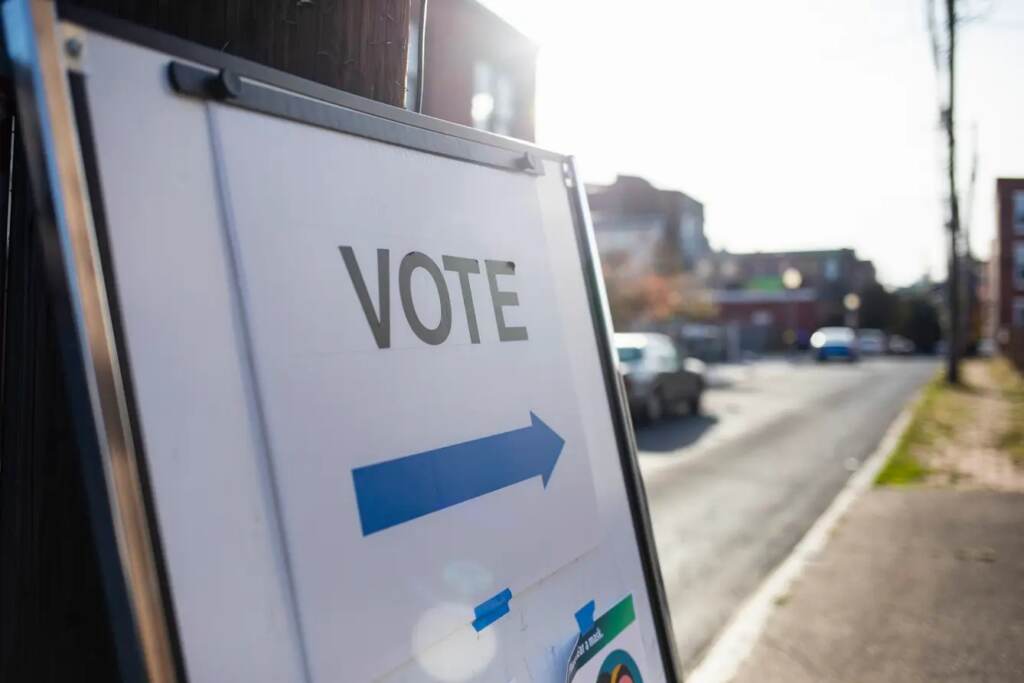Polling place Sign outside of a polling place