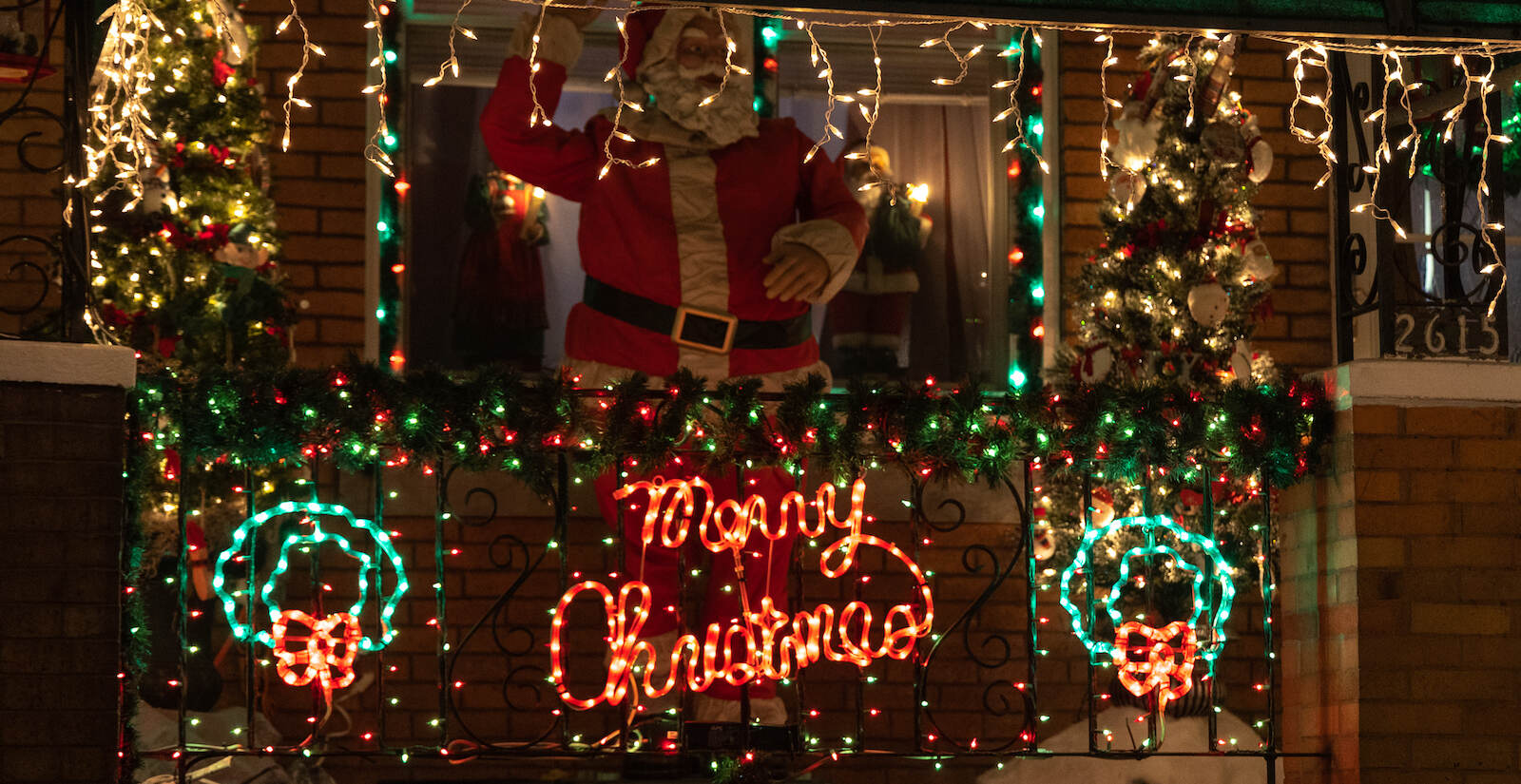 A Port Richmond home is adorned with holiday lights that read ''Merry Christmas.''