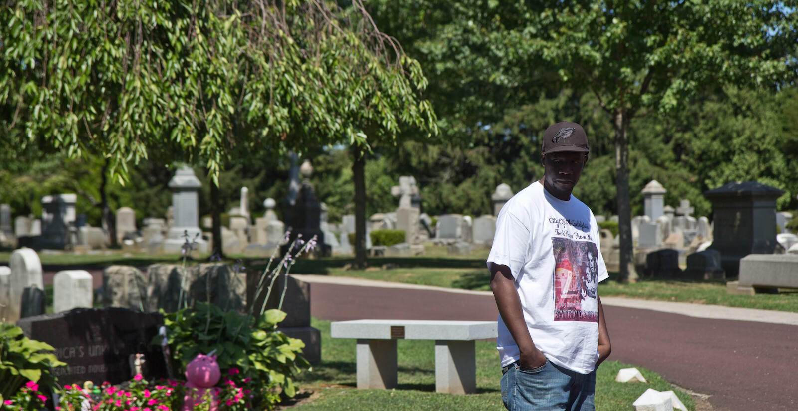 Lionel Dotson stands at Ivy Hill Cemeter