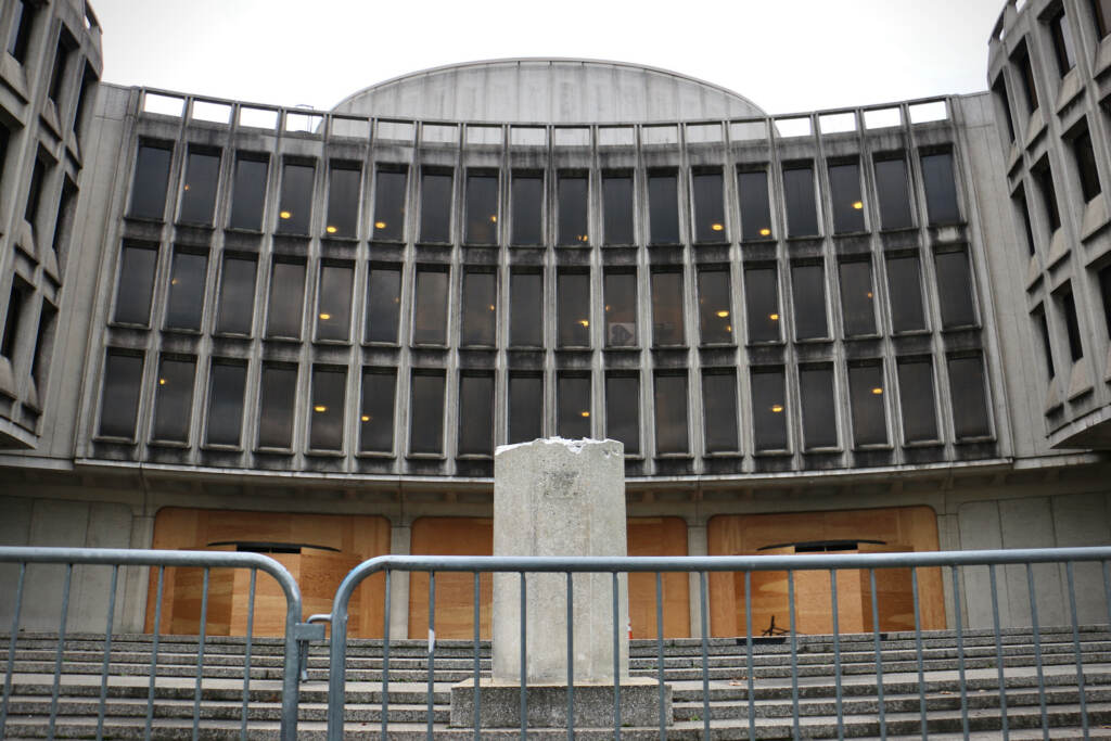 2022 12 08-e lee-philadelphia police headquarters-roundhouse A view of the Roundhouse, the former headquarters of the Philadelphia Police Department, on Dec. 8, 2022. (Emma Lee/WHYY)
