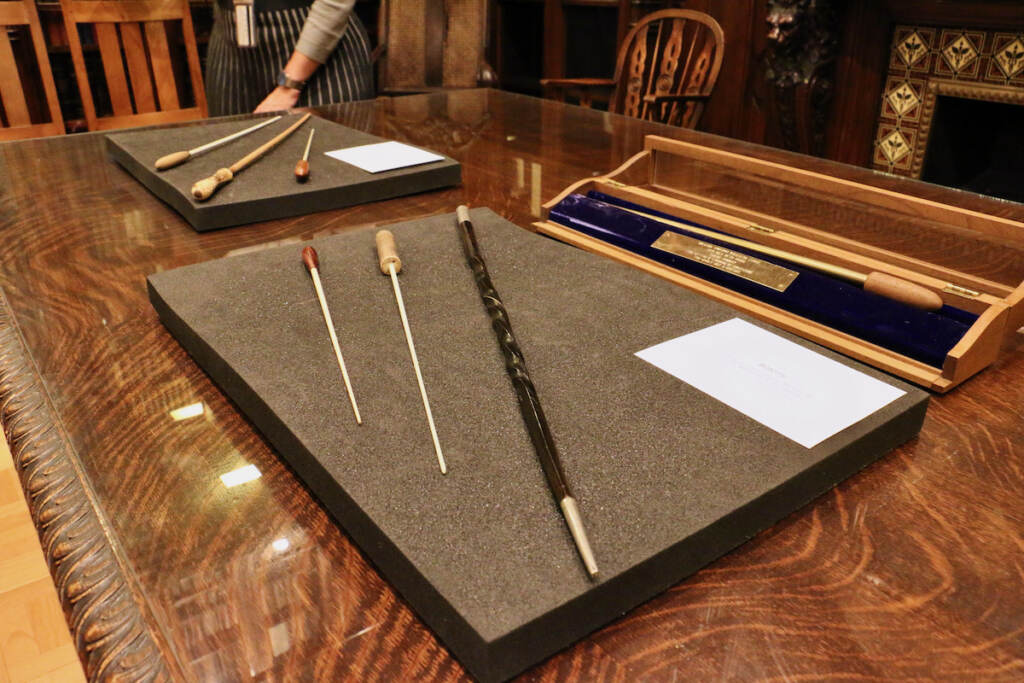 Batons on display.