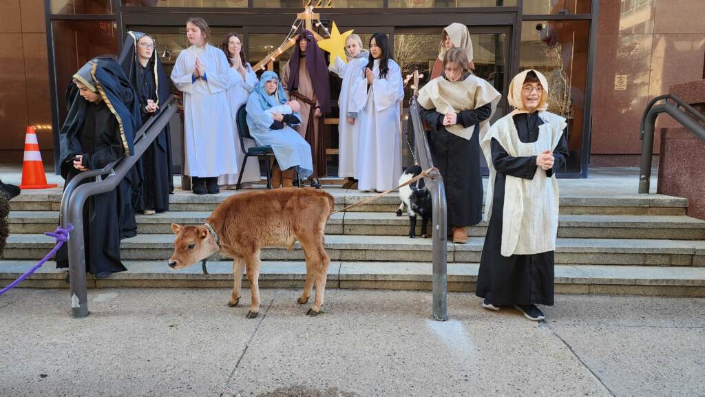 20221221_124324 Animals and community members participate in the 67th annual Archbishop’s Christmas Party in Center City (Tom MacDonald/WHYY)
