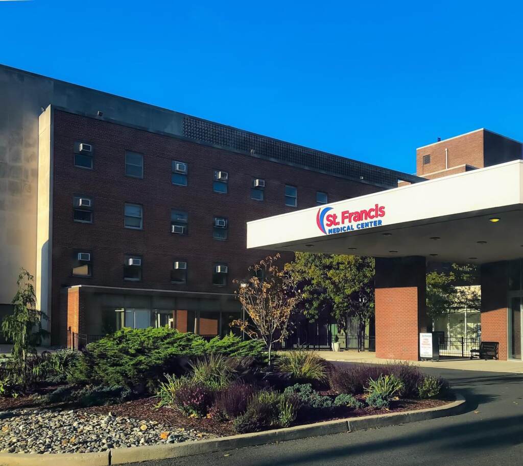 The exterior of St. Francis Medical Center in Trenton.