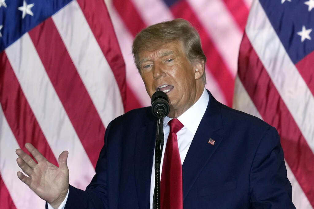 Trump Legal Troubles File photo: Former President Donald Trump announces a third run for president as he speaks at Mar-a-Lago in Palm Beach, Fla., Nov. 15, 2022. (AP Photo/Rebecca Blackwell, File)