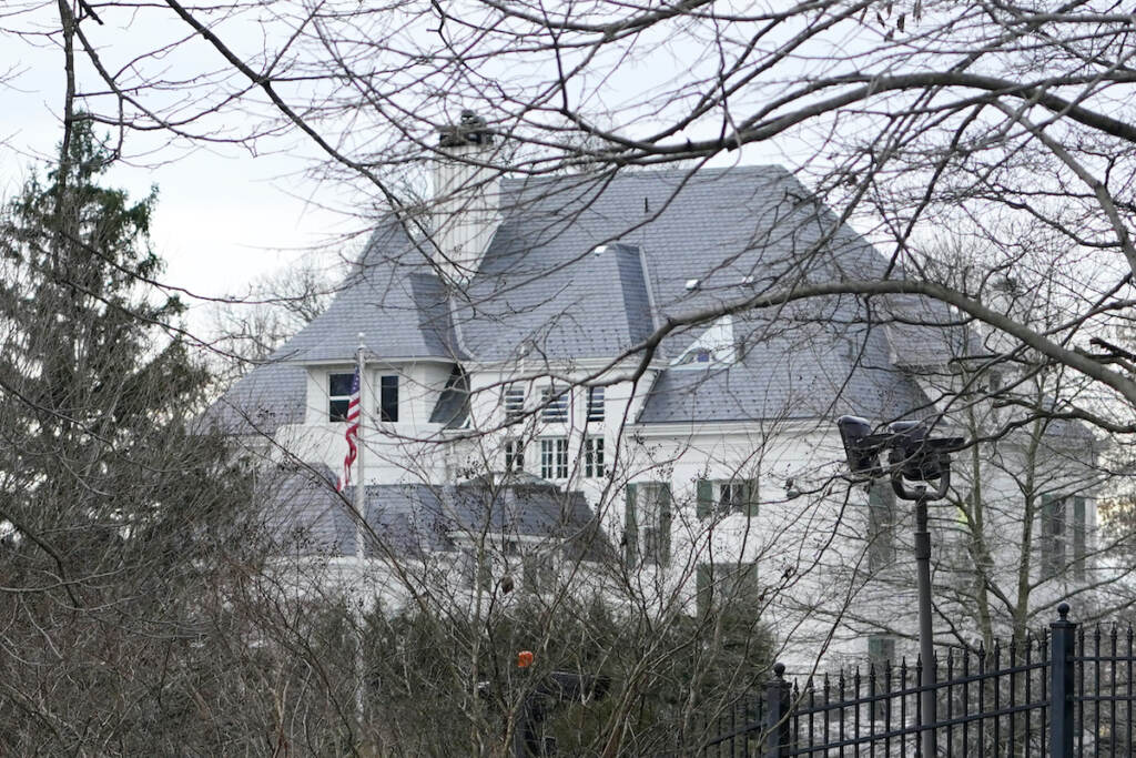 Naval Observatory File photo: A view of the security around the Vice President's residence at the Naval Observatory in Washington, Jan. 17, 2021. (AP Photo/Susan Walsh, File)