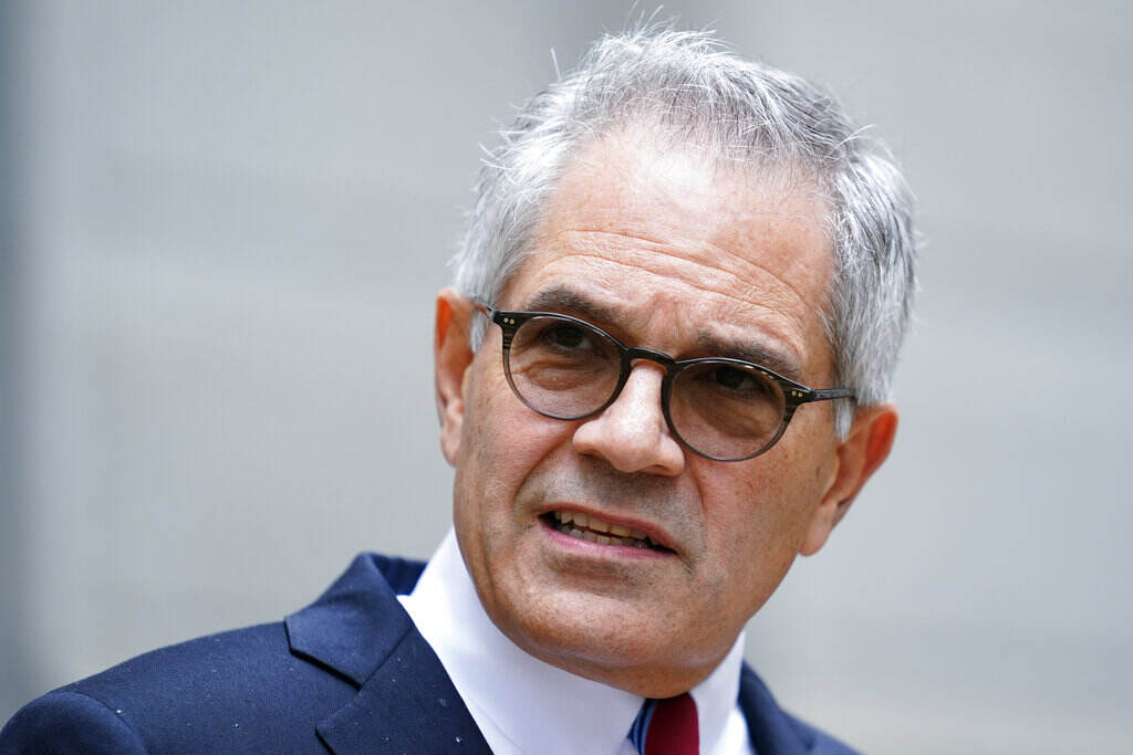 Philadelphia Prosecutor FILE - Philadelphia District Attorney Larry Krasner speaks with members of the media during a news conference in Philadelphia, on Oct. 13, 2022. The separation of powers, and where legislative authority stops and the court’s begins, were central to arguments Thursday, Dec. 29, 2022, in court over a lawsuit by Krasner, Philadelphia’s elected prosecutor, challenging the state Legislature’s attempt to remove him from office. (AP Photo/Matt Rourke, File)