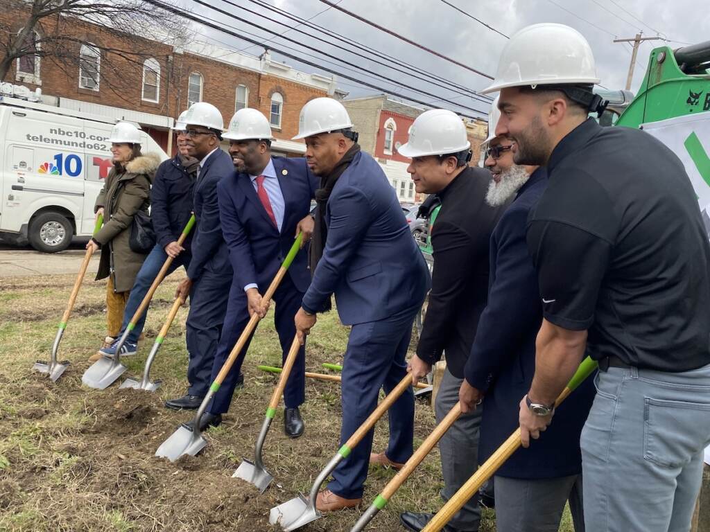 IMG_1408 City and elected officials break ground on eight new homes for middle income residents. (Aaron Moselle/WHYY News)