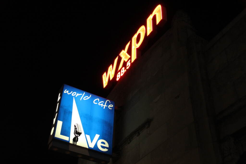 IMG_9473 A sign reads WXPN and another sign reads World Café Live.