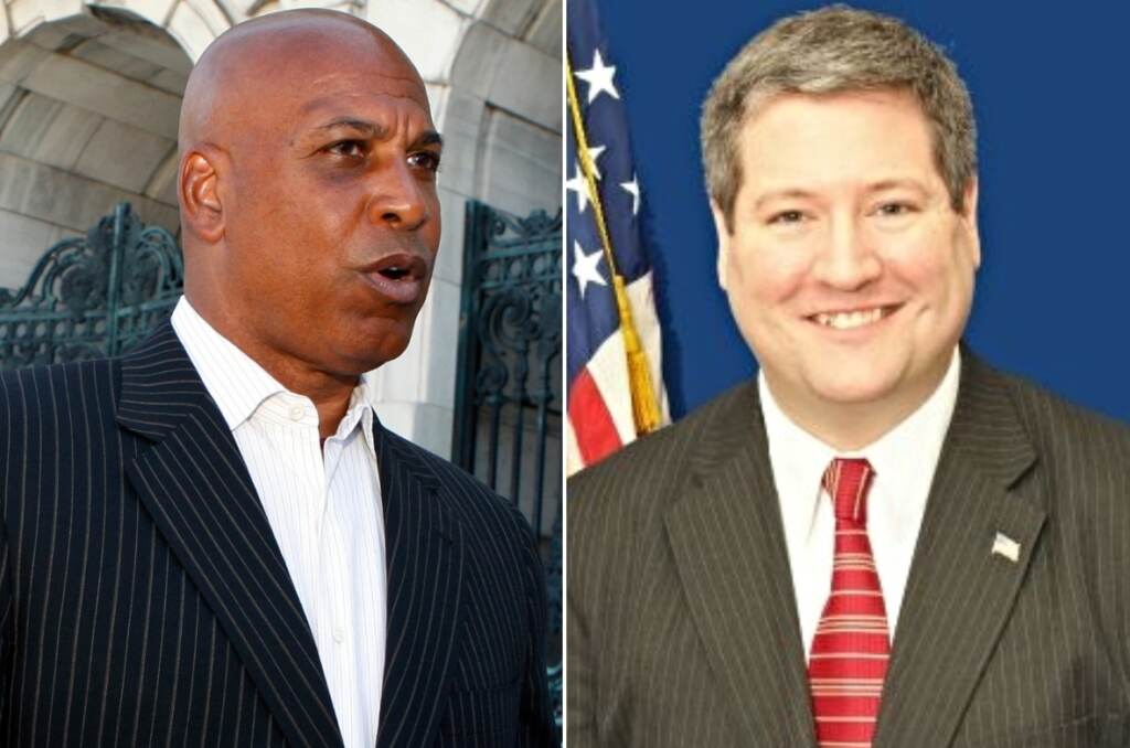 Palmer and Benson (1) File photo: Former Trenton Mayor Douglas Palmer (left) and Assemblyman Dan Benson (AP Photo/Mel Evans and N.J. Legislature)