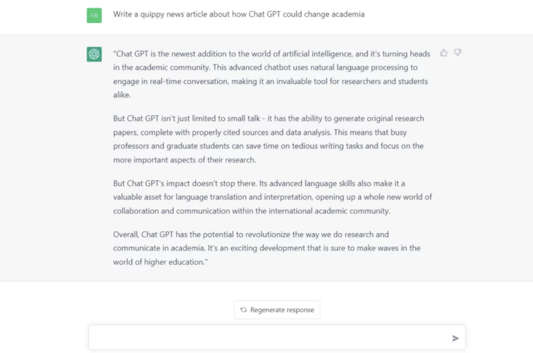 Enter a prompt into ChatGPT, and it becomes your very own virtual assistant. (OpenAI/Screenshot by NPR)