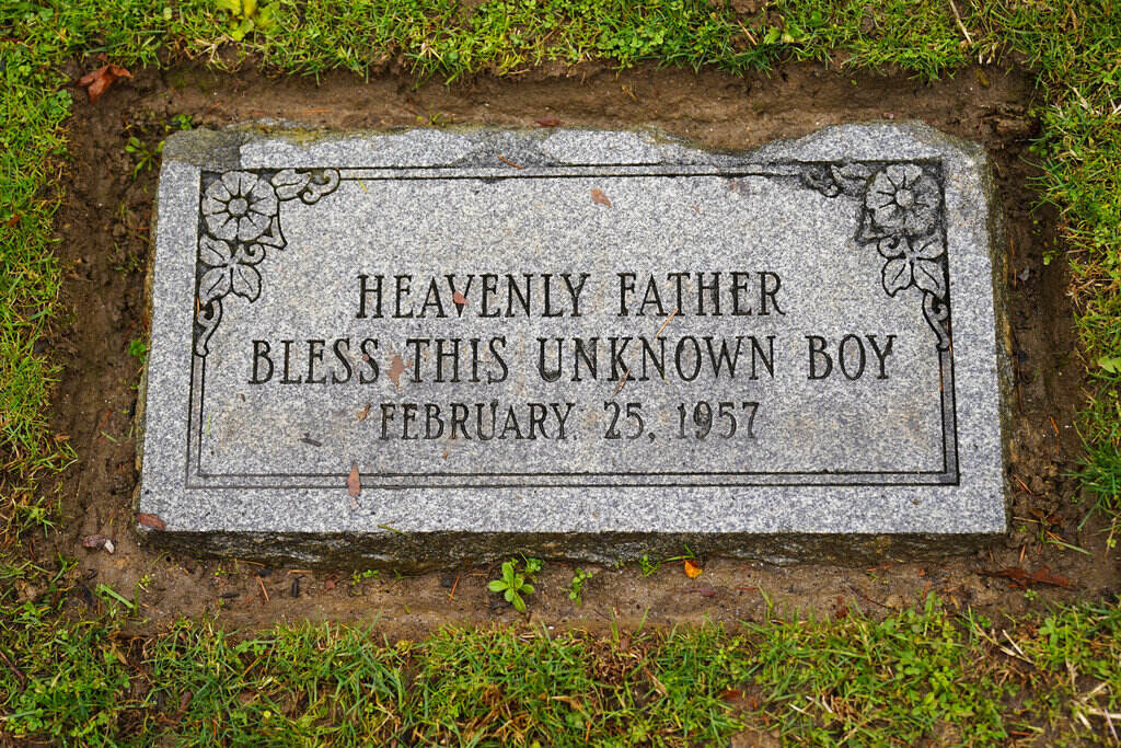 Boy in the Box Identity A gravestone reads,