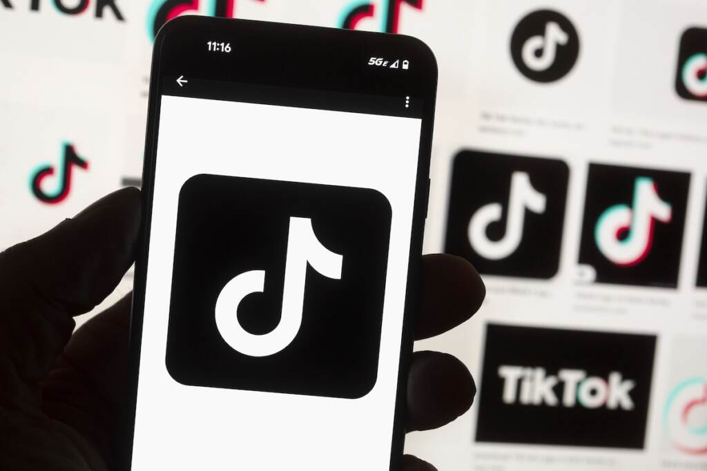 TikTok Ban The TikTok logo is seen on a cell phone on Oct. 14, 2022, in Boston