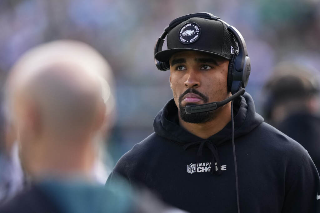 Injured Philadelphia Eagles quarterback Jalen Hurts