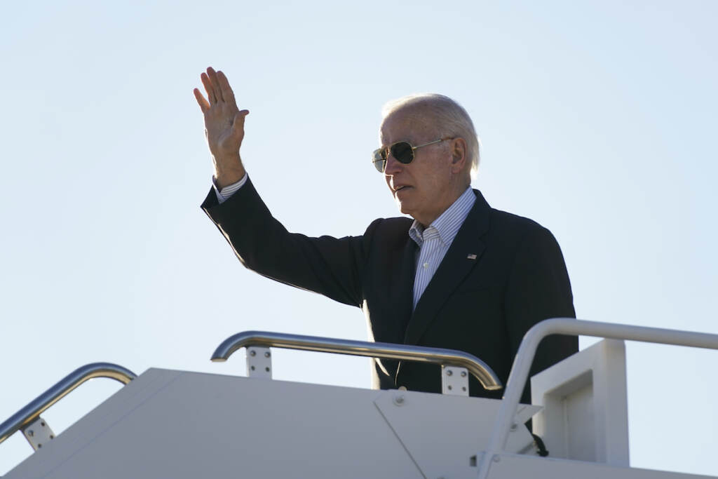 Joe Biden File photo: President Joe Biden waves before boarding Air Force One at El Paso International Airport in El Paso, Texas