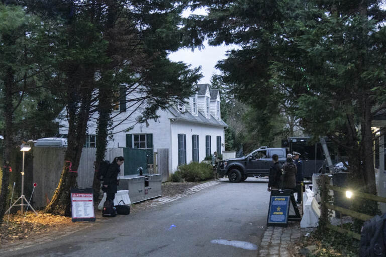 The access road to President Joe Biden's home in Wilmington, Del.