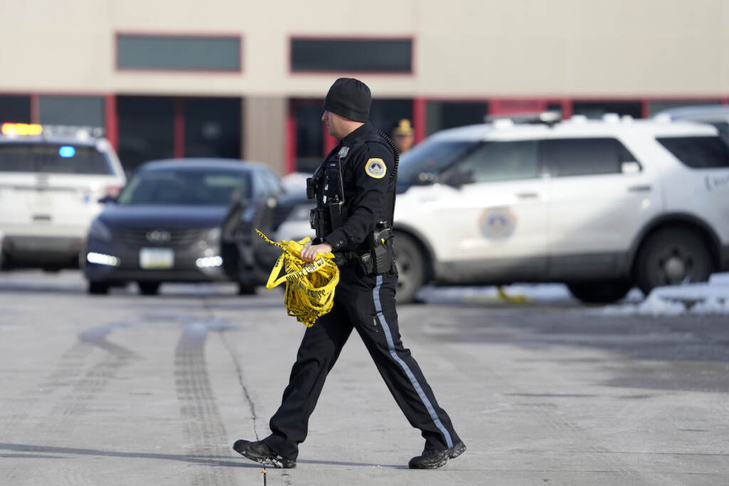 School Shooting Des Moines A law enforcement officer walks outside the Starts Right Here building, Monday, Jan. 23, 2023, in Des Moines, Iowa