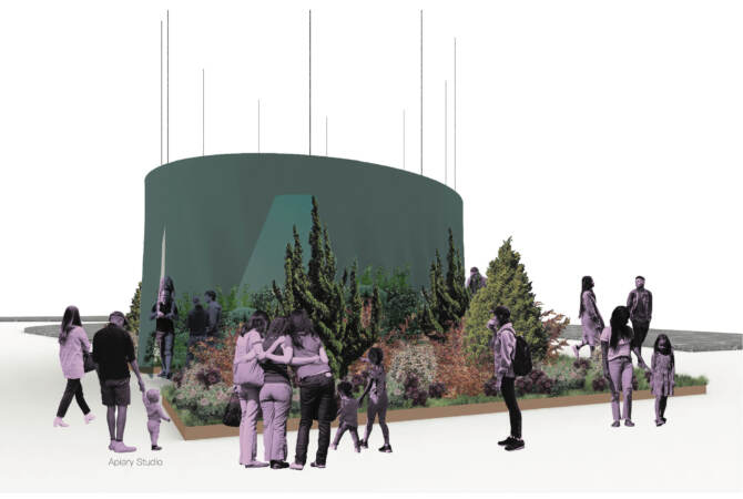 A rendering of the Apiary Studio's entry in the 2023 Philadelphia Flower Show. (Courtesy of the Philadelphia Horticultural Society)