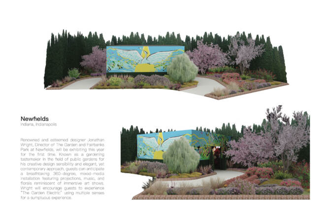 A rendering of the Newfields's entry in the 2023 Philadelphia Flower Show. (Courtesy of the Philadelphia Horticultural Society)