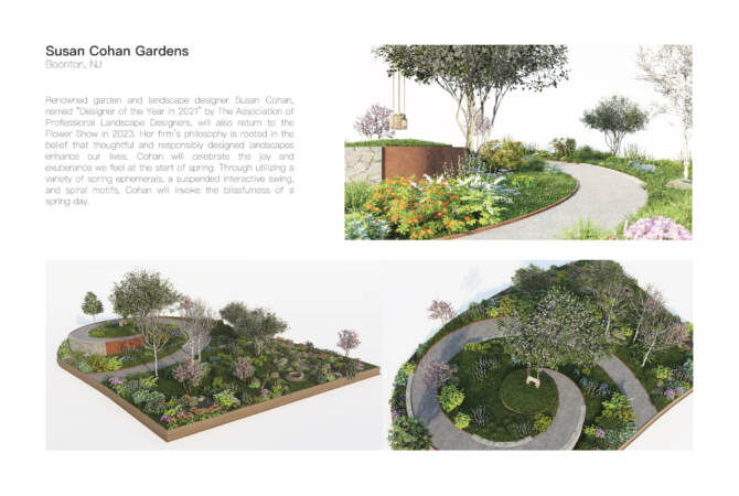 A rendering of Susan Cohan Gardens's entry in the 2023 Philadelphia Flower Show. (Courtesy of the Philadelphia Horticultural Society)