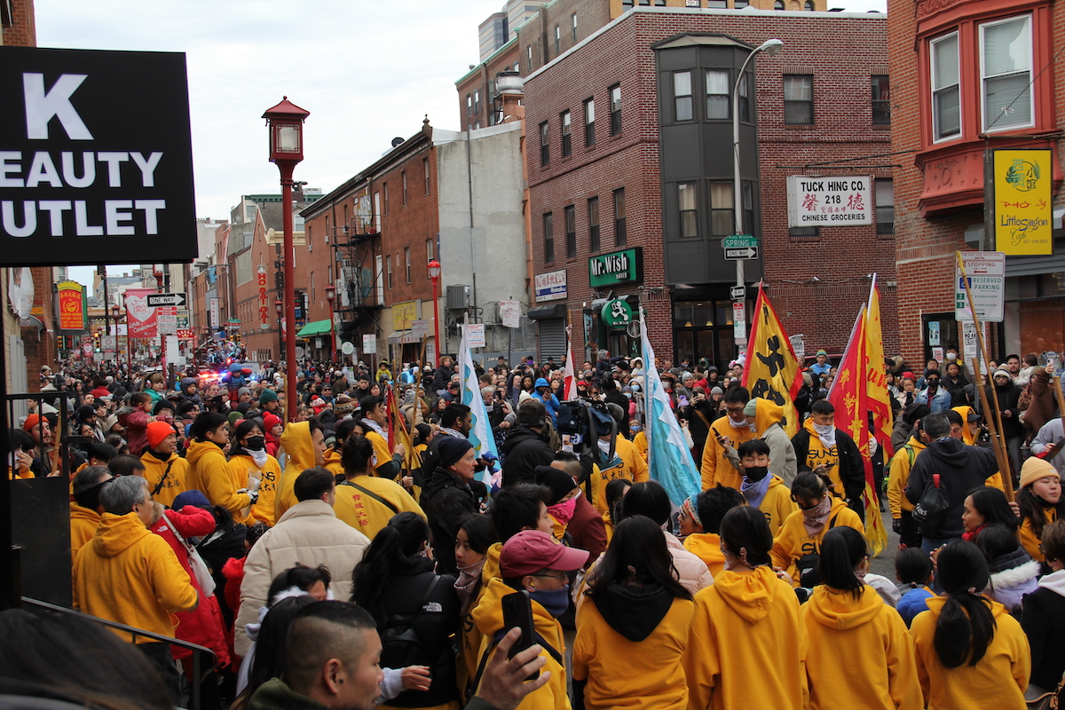 Thousands descended upon Chinatown on Jan. 22, 2023 to celebrate the Lunar New Year. (Cory Sharber/WHYY)