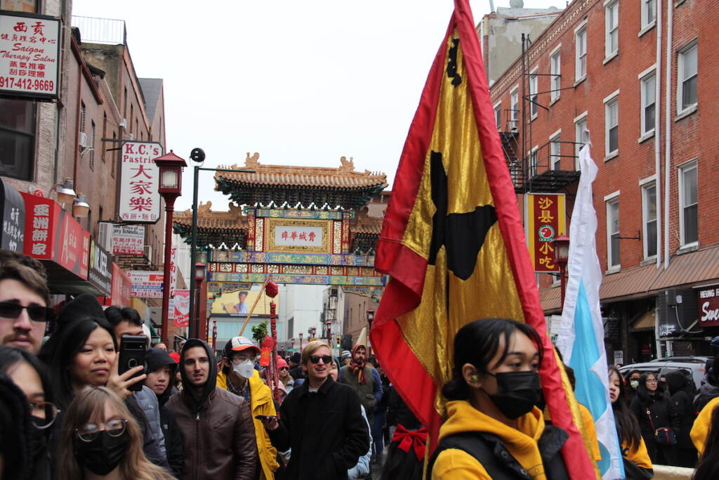 Thousands descended upon Chinatown on Jan. 22, 2023 to celebrate the Lunar New Year. (Cory Sharber/WHYY)