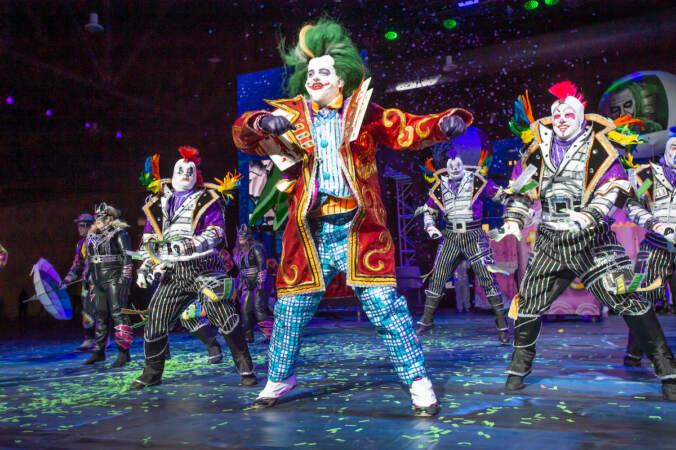 Members of the Downtowners Fancy Brigade perform Riddle With Crime based on villains from Batman 
(Jonathan Wilson for WHY)
