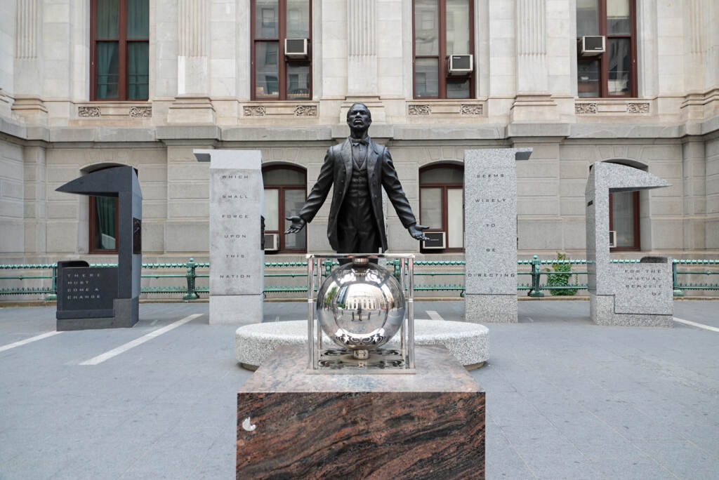 The Octavius V. Catto Memorial outside Philadelphia City Hall. (Mark Henninger/Imagic Digital)