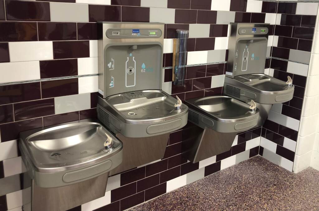 delaware-school-water-fountains-lead-011623 A water filtration system is seen at the Brandywine School District