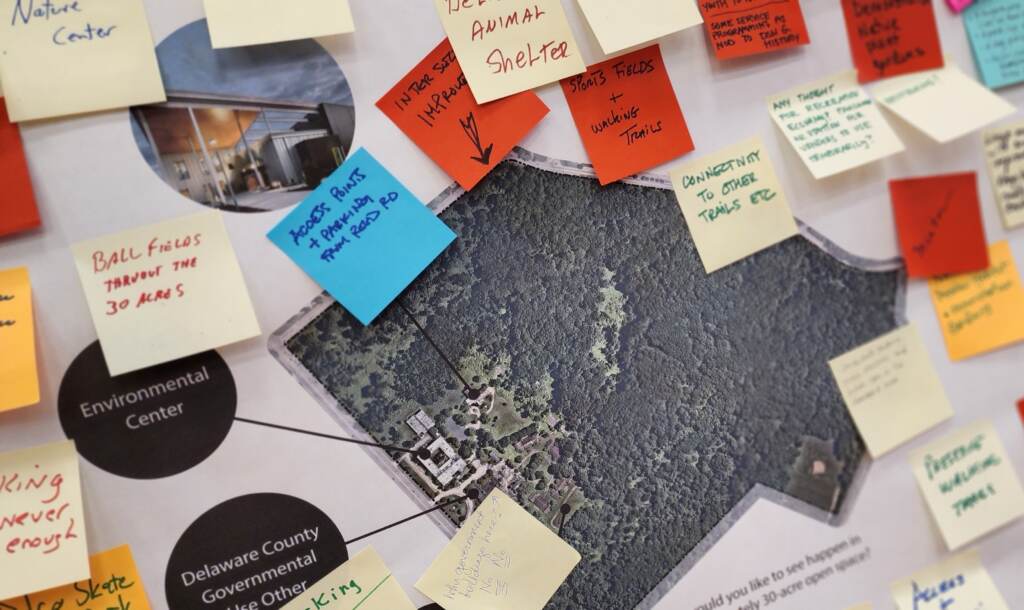 don-guanella-site-public-meeting-2023-01-19-2 Delaware County hosted an open house asking community members about plans for the new county park. (Courtesy of Delaware County)