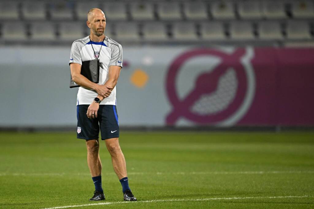 U.S. men's national team coach Gregg Berhalter during a training session at the FIFA World Cup in Qatar.
(Paul Ellis/AFP via Getty Images )