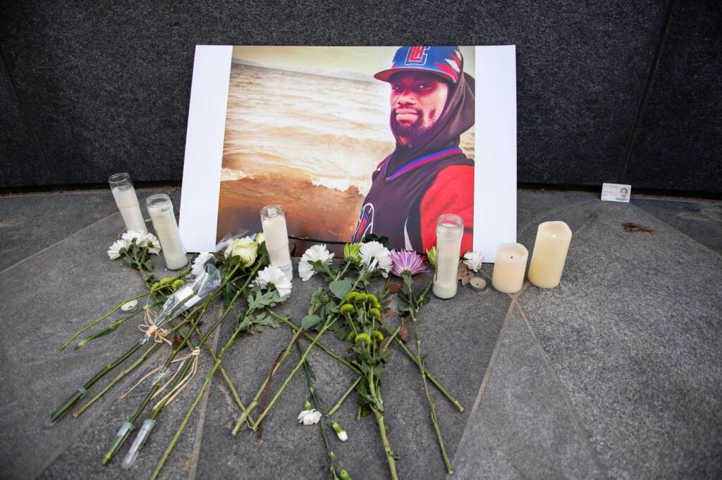 A memorial is displayed for Tyre Nichols at the Embrace statue in Boston, Massachusetts, on January 28, 2023. A memorial is displayed for Tyre Nichols at the Embrace statue in Boston, Massachusetts, on January 28, 2023.