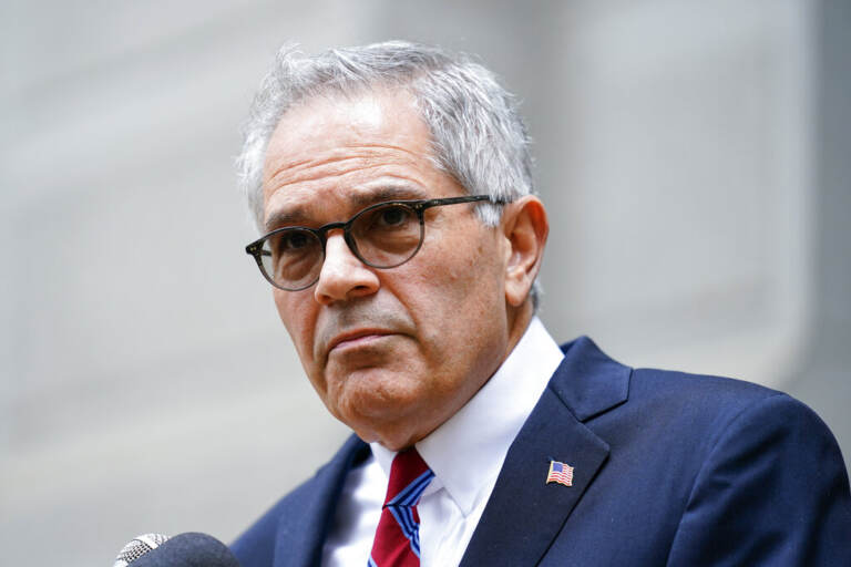 An up-close photo. of DA Larry Krasner.