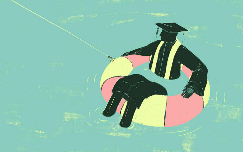 Drowning in student loans. LA Johnson/NPR