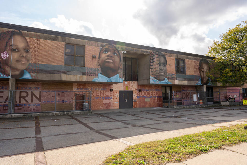 The exterior of Richard Wright School in Strawberry Mansion
